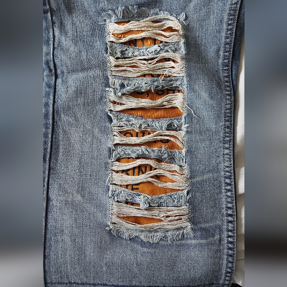 Dolce Gabbana Size 33 Blue Stonewash Distressed Poem Jeans Made In Italy - Picture 13 of 14